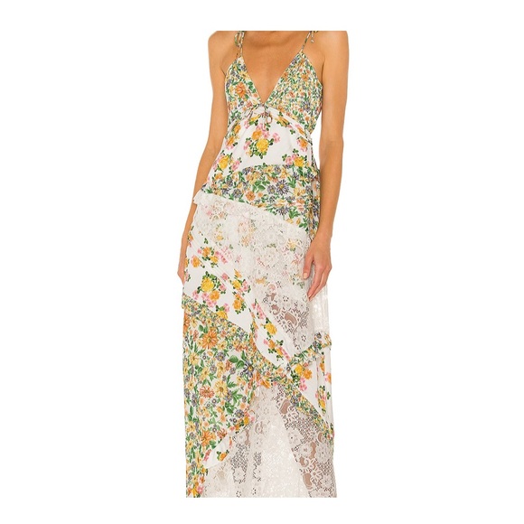 for love and lemons rosalyn dress blue For Love & Lemons Rosalyn Maxi Blue main image 0